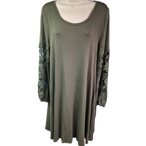 Spense Lace Accented Tunic Dress Sz L